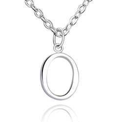 Simple Initial Necklaces Sterling Silver, 26 Alphabets Pendant Necklace