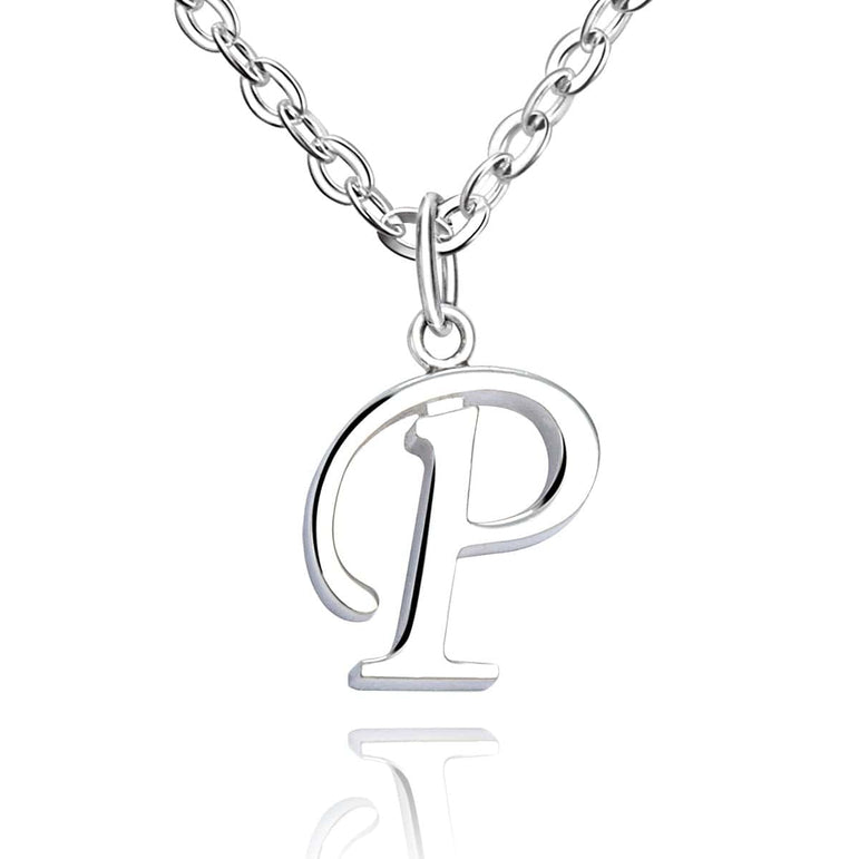Simple Initial Necklaces Sterling Silver, 26 Alphabets Pendant Necklace