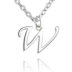 Simple Initial Necklaces Sterling Silver, 26 Alphabets Pendant Necklace