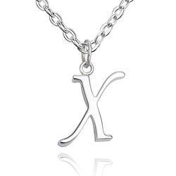 Simple Initial Necklaces Sterling Silver, 26 Alphabets Pendant Necklace