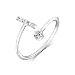 Initial Rings Silver Adjustable, 26 Alphabets Ring