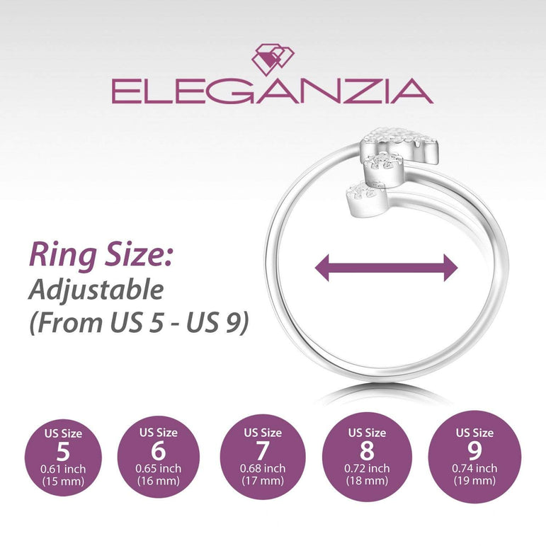 Initial Rings Silver Adjustable, 26 Alphabets Ring