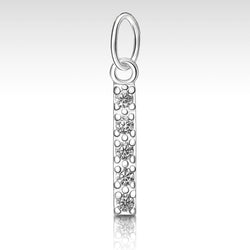 CZ Initial Sterling Silver Pendants, 26 Alphabets Pendant