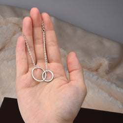 Minimalist Interlocking Circle Bracelet Sterling Silver Bracelets