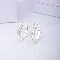 Infinity Love Knot Silver Promise Rings for Couples Set Couple Ring
