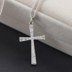 CZ Cross Sterling Silver Pendant Pendant