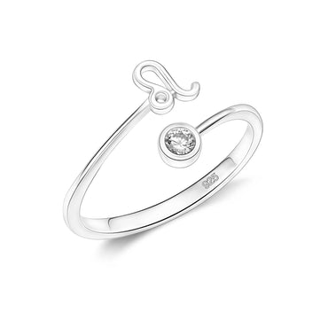 Leo Ring Sterling Silver Adjustable Zodiac Sign Ring Ring