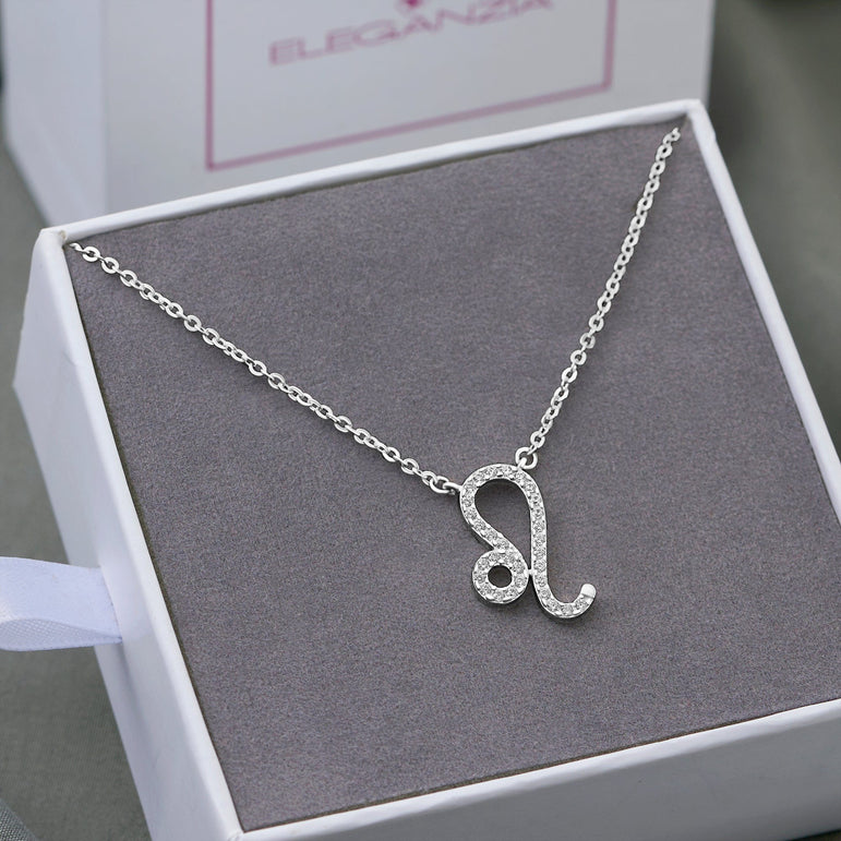 Leo Zodiac Necklace Silver Constellation Horoscope Pendant Necklace