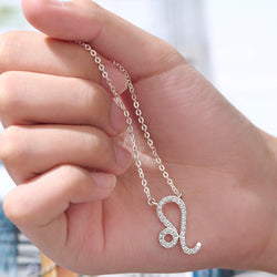 Leo Zodiac Necklace Silver Constellation Horoscope Pendant Necklace