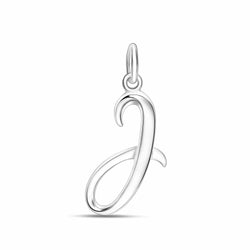 Cursive Initial Pendant Sterling Silver, 26 Alphabets Pendant