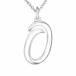 Cursive Letter Necklace Sterling Silver, 26 Alphabets Pendant Necklace
