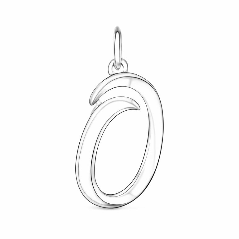 Cursive Initial Pendant Sterling Silver, 26 Alphabets Pendant