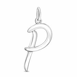 Cursive Initial Pendant Sterling Silver, 26 Alphabets Pendant