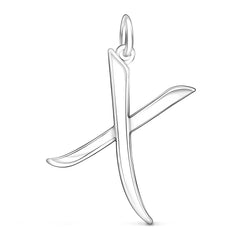Cursive Initial Pendant Sterling Silver, 26 Alphabets Pendant