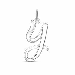 Cursive Initial Pendant Sterling Silver, 26 Alphabets Pendant