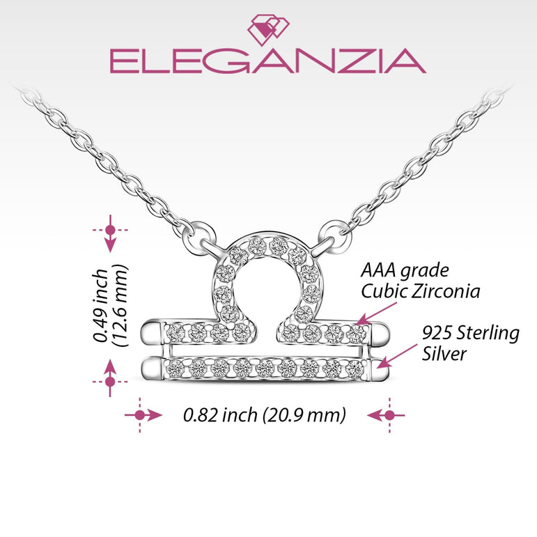Libra Zodiac Necklace Silver Constellation Horoscope Pendant Necklace