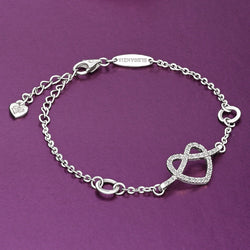 Infinity Heart Knot Friendship Bracelet Sterling Silver Bracelet