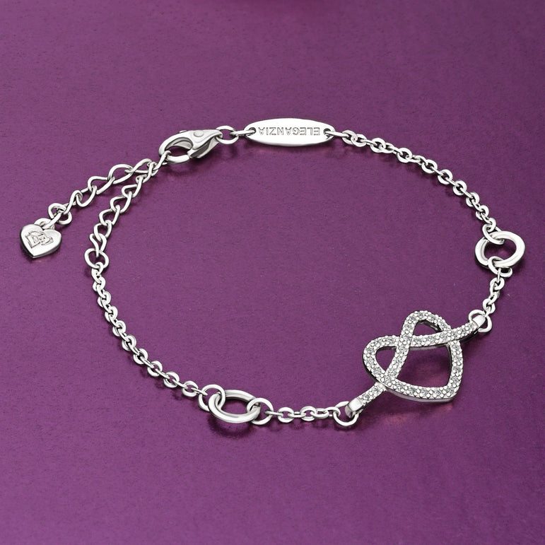 Infinity Heart Knot Friendship Bracelet Sterling Silver Bracelet