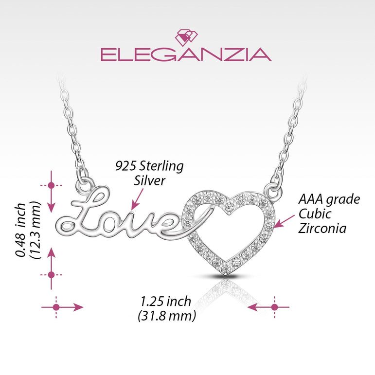 Forever Love Interlocked Heart Necklace Silver Pendant Necklace