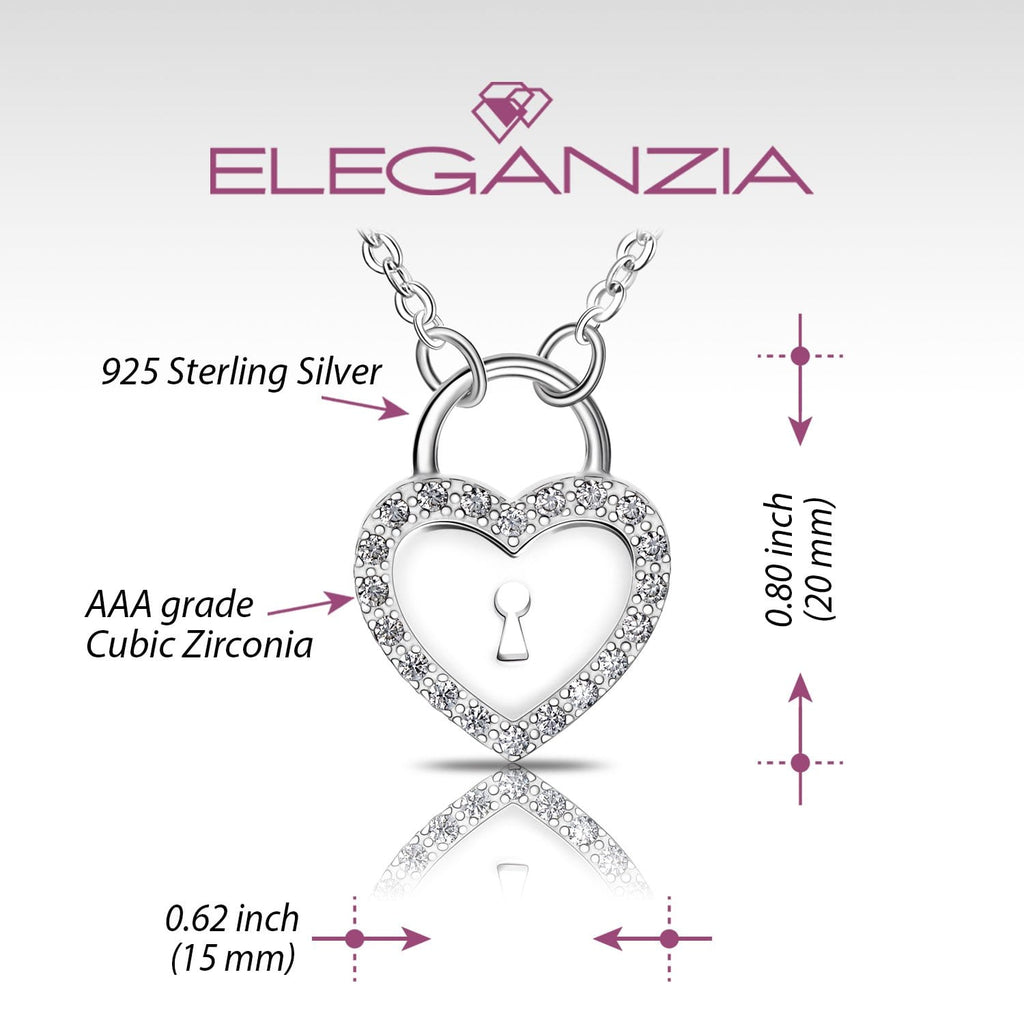 15mm Silver 925 Zirconia Lock Key pendant
