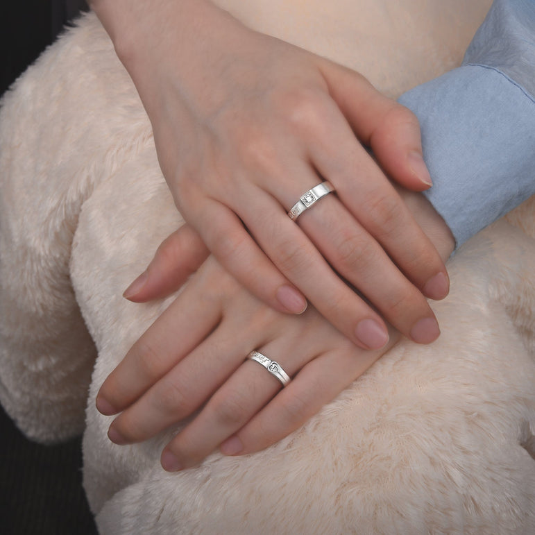 Be Mine Forever CZ Couple Promise Rings Set Couple Ring