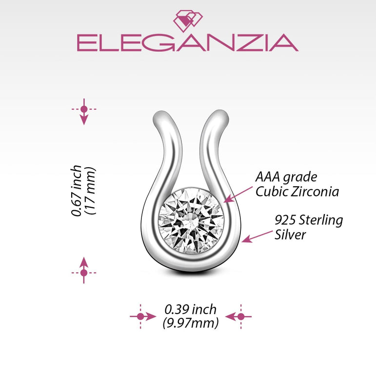 Lyre Horseshoe Cubic Zirconia Silver Pendant Pendant