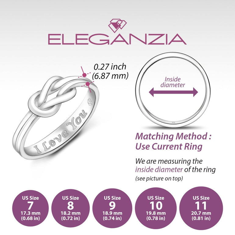 Braided Knot Silver Promise Rings for Him Couple Ring