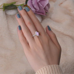 Lavender CZ Marquise Engagement Ring Vintage Silver Promise Ring