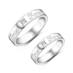 Together Forever Silver Matching Couple Rings Set Couple Ring