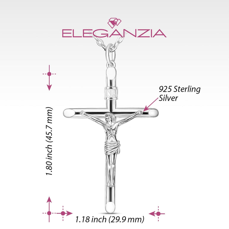 Sterling Silver Crucifix Necklace for Women Men Pendant Necklace