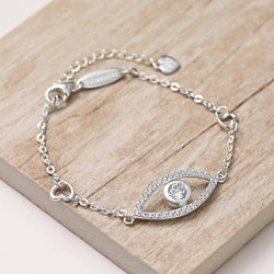 CZ Evil Eye Bracelet Silver Bracelet