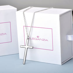 Christian Cross Necklaces For Men Sterling Silver Long Necklaces Pendant + Chain