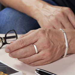 Classic Men Sterling Silver Ring Ring