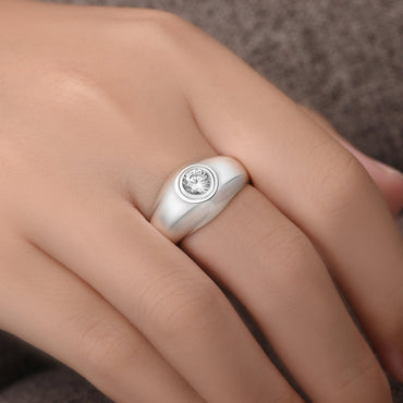 Simple Classic Engagement Rings Signet Ring Men Promise Ring