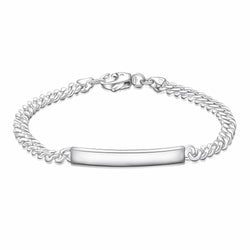 Classic Men Tag Sterling Silver Bracelet Bracelet Length 7.5 Inches