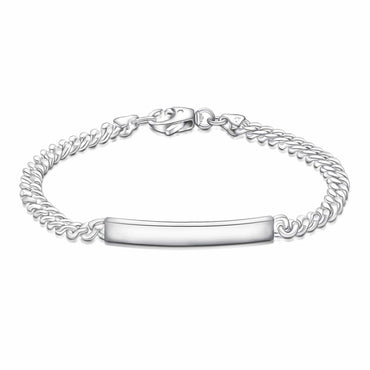 Classic Men Tag Sterling Silver Bracelet Bracelet Length 7.5 Inches