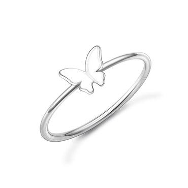 Mini Butterfly Ring Sterling Silver Stacking Ring