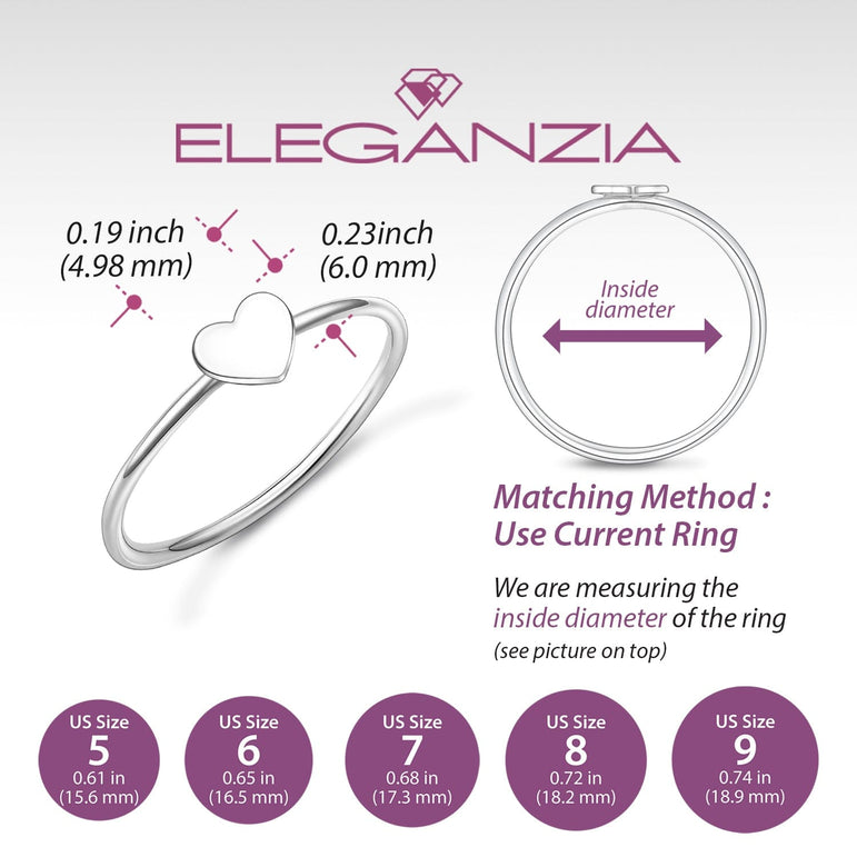 Minimalist Cute Heart Ring Sterling Silver Stacking Ring