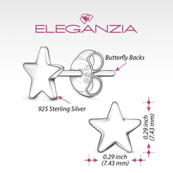 Minimal Star Stud Earrings Sterling Silver Stud Earrings