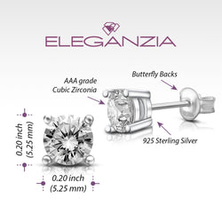 Minimalist CZ Stud Earrings Sterling Silver Stud Earrings
