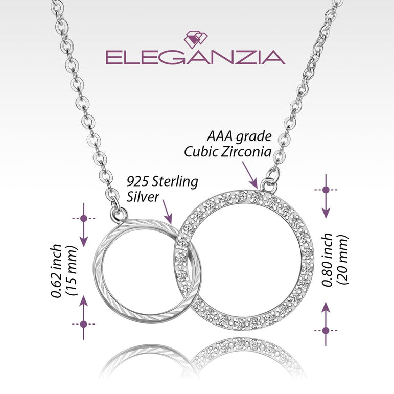 Sterling Silver Mother Daughter Necklace Pendant Necklace