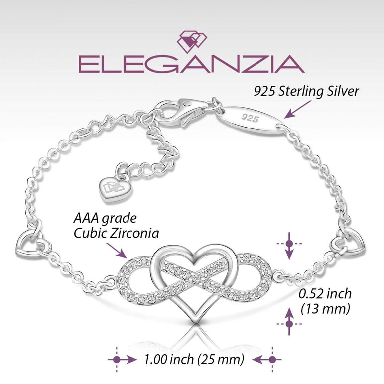 Sterling Silver Infinity Heart Bracelet Bracelet