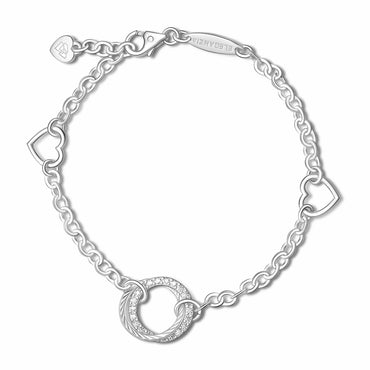 Interlocking Circle Mother Daughter Bracelet Silver Bracelet