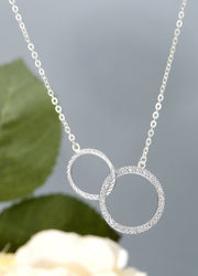 Sterling Silver Mother Daughter Necklace Pendant Necklace