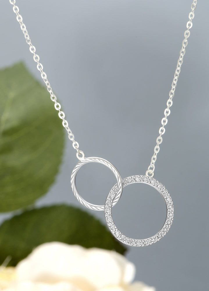 Sterling Silver Mother Daughter Necklace Pendant Necklace