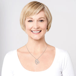 CZ Motherly Love Necklace I Love You Mom Heart Necklace Pendant Necklace