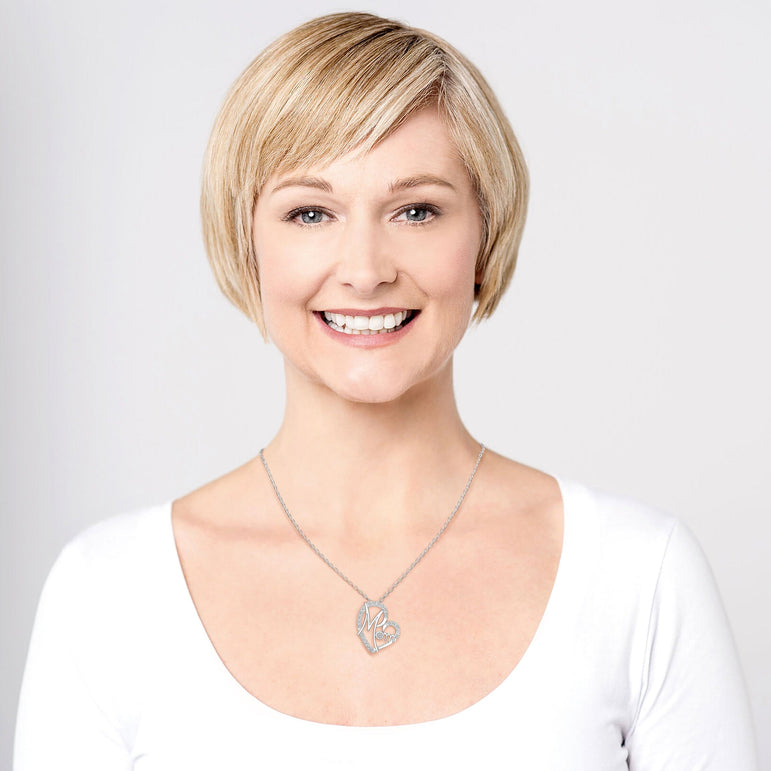 CZ Motherly Love Necklace I Love You Mom Heart Necklace Pendant Necklace