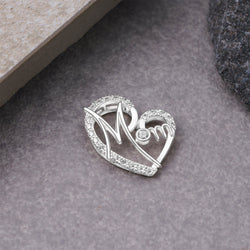 CZ Mother Pendant Mom Heart Pendant for Mom Gift Pendant