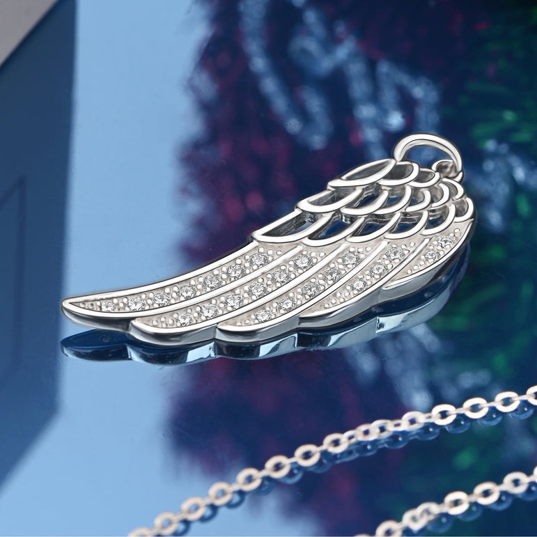 Guardian Angel Wing Pendant Sterling Silver Pendant