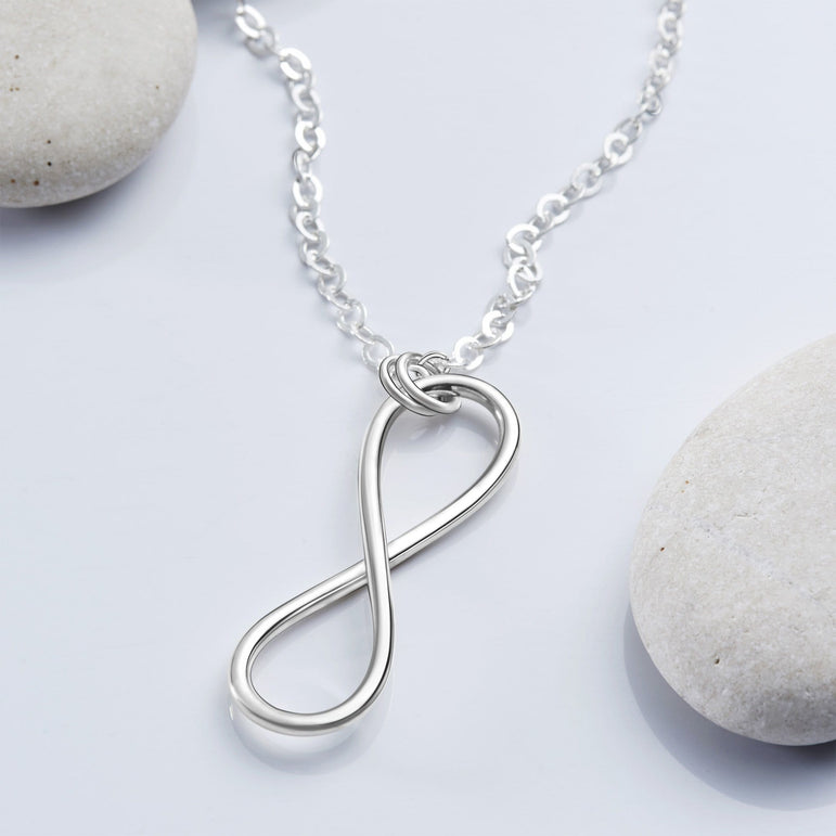 Men Sterling Silver Infinity Necklace Pendant Necklace